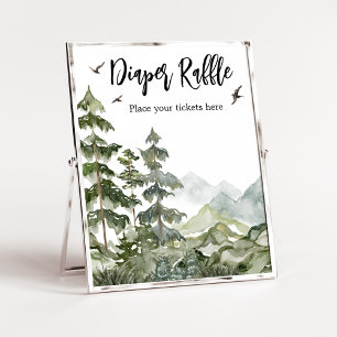 Forest Adventure Baby Shower Diaper Raffle Poster