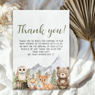 Forest Adventure Baby Shower for Boy Thank You Card