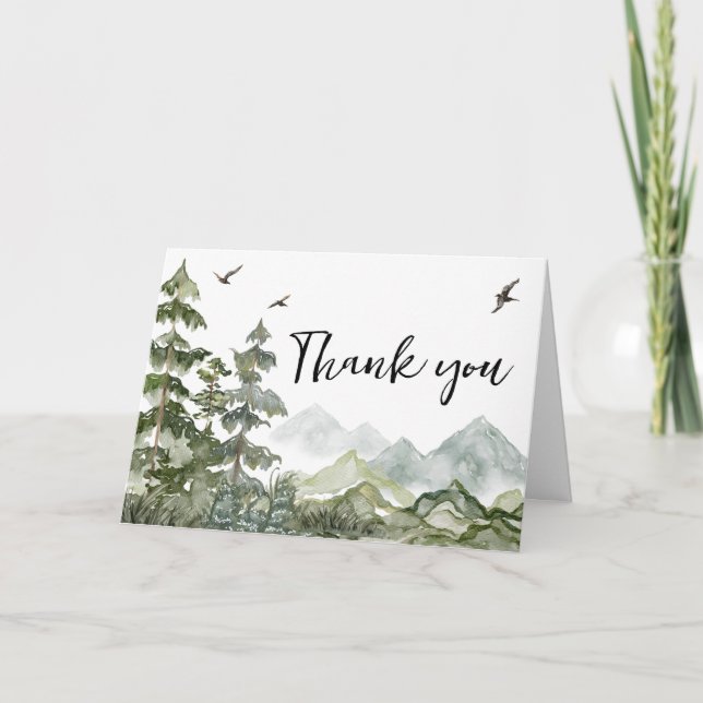 Forest Adventure Baby Shower  Thank You Card (Front)