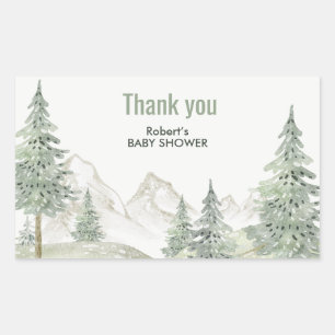 Forest adventure begins baby shower card rectangular sticker