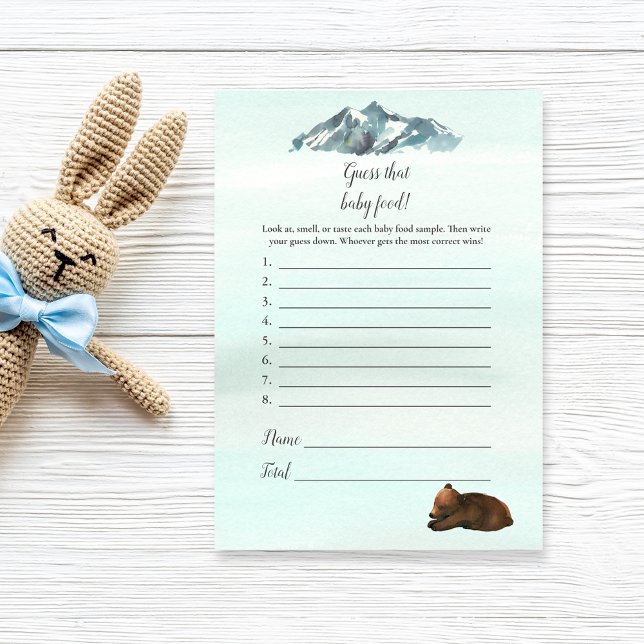 Forest Adventure Guess That Baby Food Bears Game Invitation (Creator Uploaded)