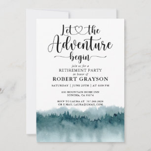 Forest Adventure Mountains Retirement Party  Invitation