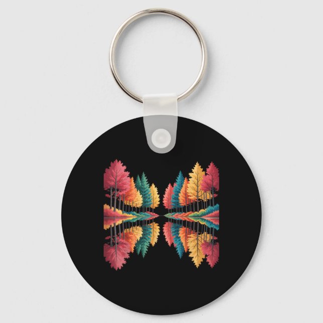 Forest Adventure Nature Lover Hiking Camping Key Ring (Front)