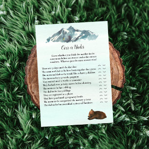 Forest Adventure Over Or Under Bears Game Invitation