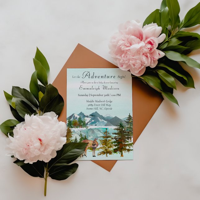 Forest Adventure Rustic Deer Baby Shower Invitation (Creator Uploaded)