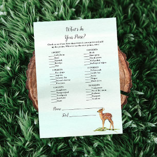 Forest Adventure What's In Your Purse Deers Game Invitation