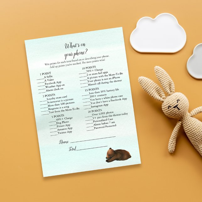 Forest Adventure What's On Your Phone Bears Game Invitation (Creator Uploaded)