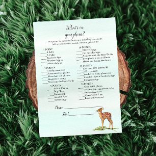 Forest Adventure What's On Your Phone Deers Game Invitation