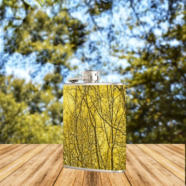 Forest Aglow Hip Flask (A refreshing drink, in the sun and Trees, is what this Forest Aglow Hip Flask, brings to its design!)