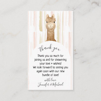 Forest Alpaca Thank You Baby Shower Enclosure Card