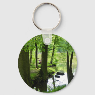 Forest and Creek scenery photo Key Ring