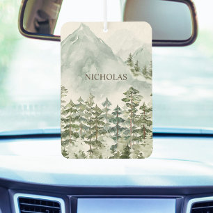 Forest and Mountain Nature Watercolor Car Air Freshener