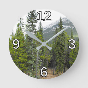 Forest and Mountain Scene Clock