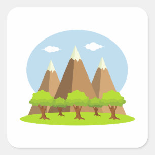 Forest And Mountain Tops Square Sticker