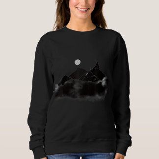 Forest And Mountain Under Moonlight Art Sweatshirt