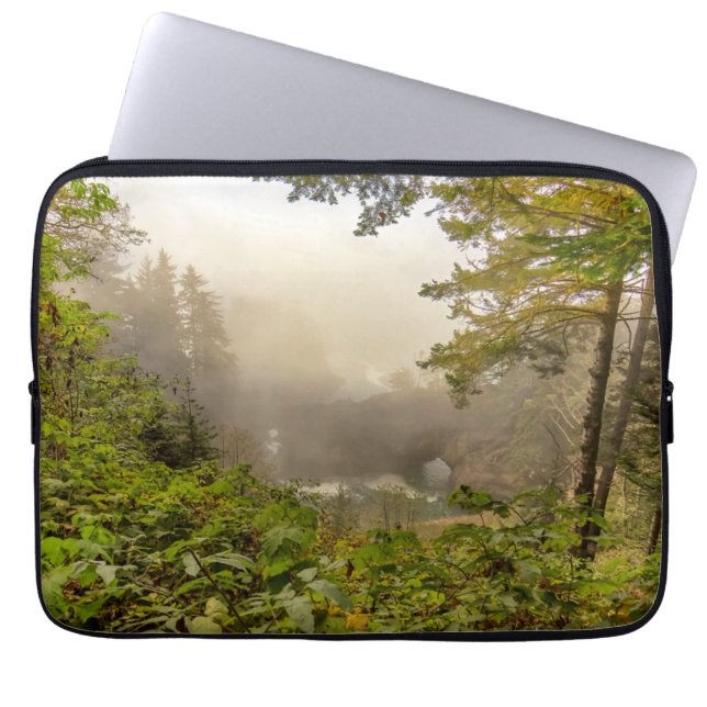 Forest and Ocean Landscape Laptop Sleeve (Front)