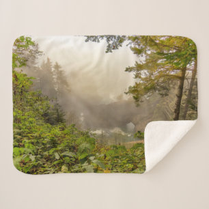 Forest and Ocean Landscape Sherpa Blanket