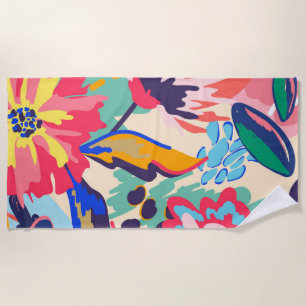 Forest and roses beach towel