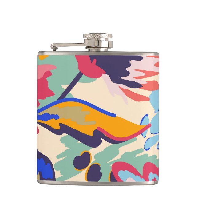 Forest and roses hip flask (Front)