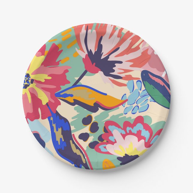 Forest and roses paper plate (Front)