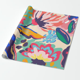 Forest and roses wrapping paper