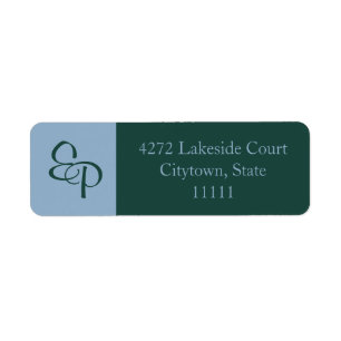 Forest and Slate Couple Monogram Label Return Address Label