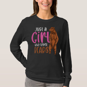 Forest Animal Girls Brown Bear Women Bear T-Shirt
