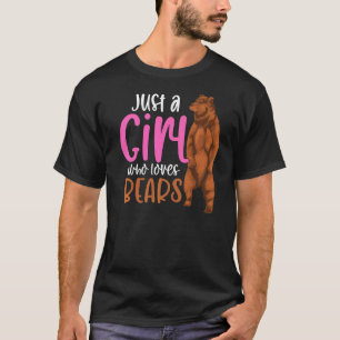 Forest Animal  Girls Brown Bear Women Bear T-Shirt