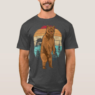 Forest Animal Lover Wildlife Brown Bear Retro Natu T-Shirt