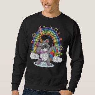 Forest Animal Rainbow Raccoonicorn Dabbing Racoon Sweatshirt