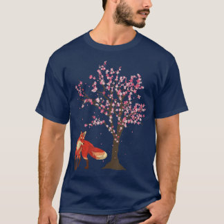 Forest Animal Sakura Cherry Blossom Nature Wildlif T-Shirt