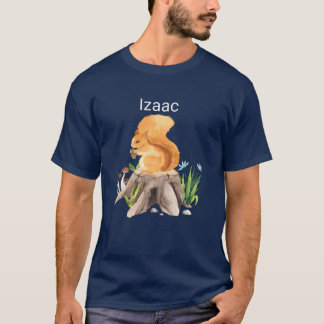 Forest animal squirrel with name Izaac vintage T-Shirt