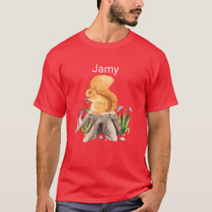 Forest animal squirrel with name Jamy friends T-Shirt