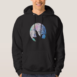 Forest Animal Wolf Predator Wildlife Full Moon Wol Hoodie