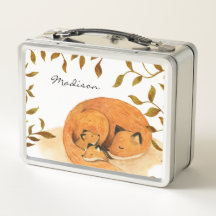 forest animal woodland fox Metal Lunch Box