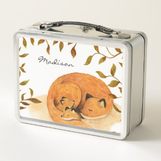 forest animal woodland fox Metal Lunch Box
