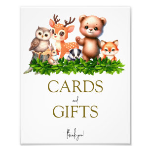 Forest animals baby Cards and Gifts sign