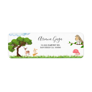 Forest Animals Baby Shower Address Label Return Address Label