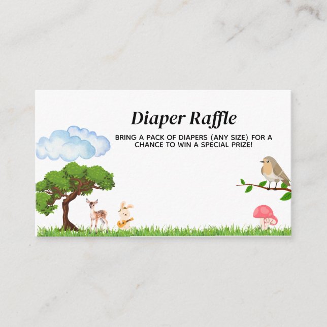 Forest Animals Baby Shower Enclosure Card (Front)