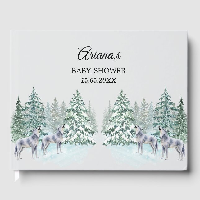 Forest Animals Baby Shower  Guest Book  (Front)