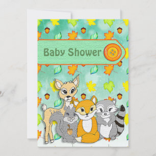 Forest Animals Baby Shower Invitations