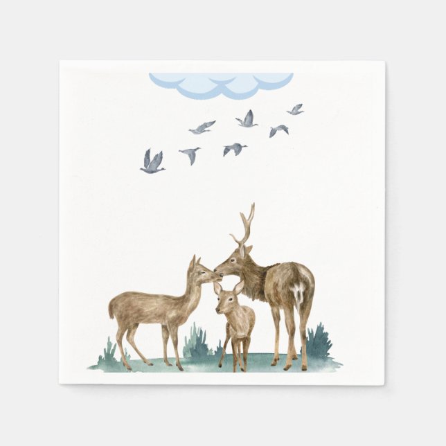 Forest Animals Baby Shower Napkins (Front)