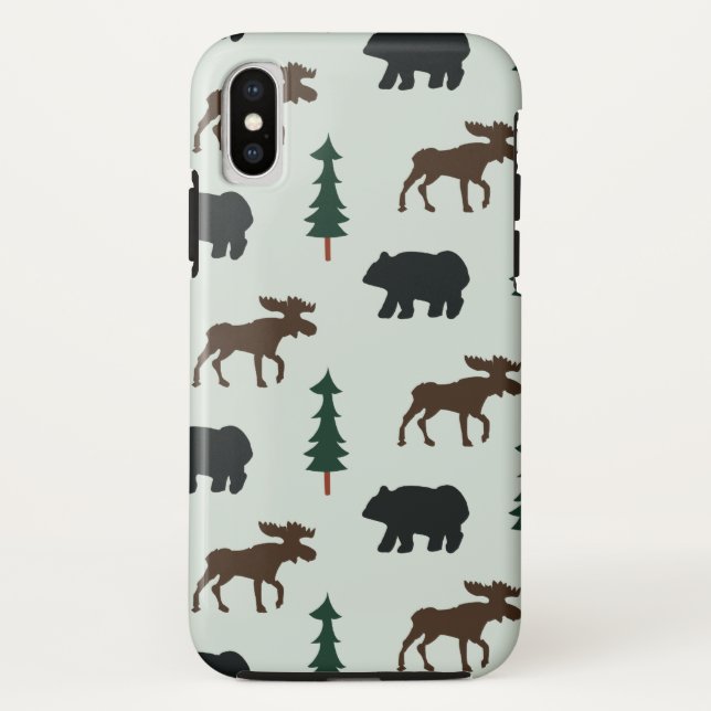 Forest Animals Bear Moose Rustic Phone Case (Back)