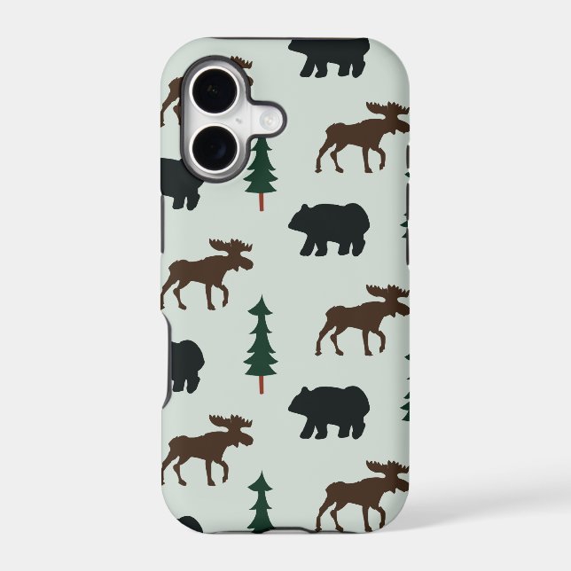 Forest Animals Bear Moose Rustic Phone Case (Back)