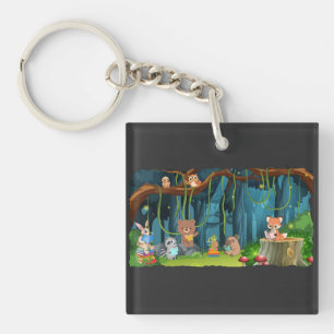 Forest Animals Book Club Key Ring