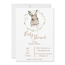 Forest Animals Bunny Rabbit Script Watercolor Baby