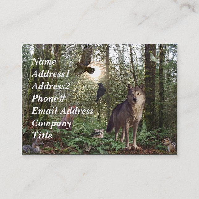 Forest Animals Business Cards (Front)