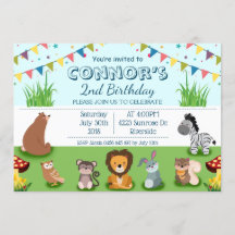 Forest Animals Cartoon Kid Birthday Personalise