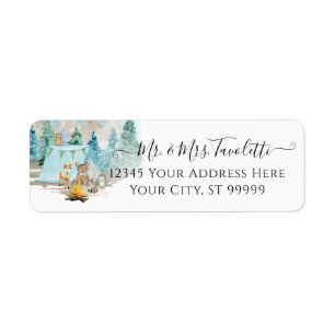 Forest Animals Deer Bear Woodland Baby Shower Labe Return Address Label