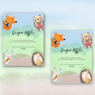 Forest animals - diaper raffle enclosure card